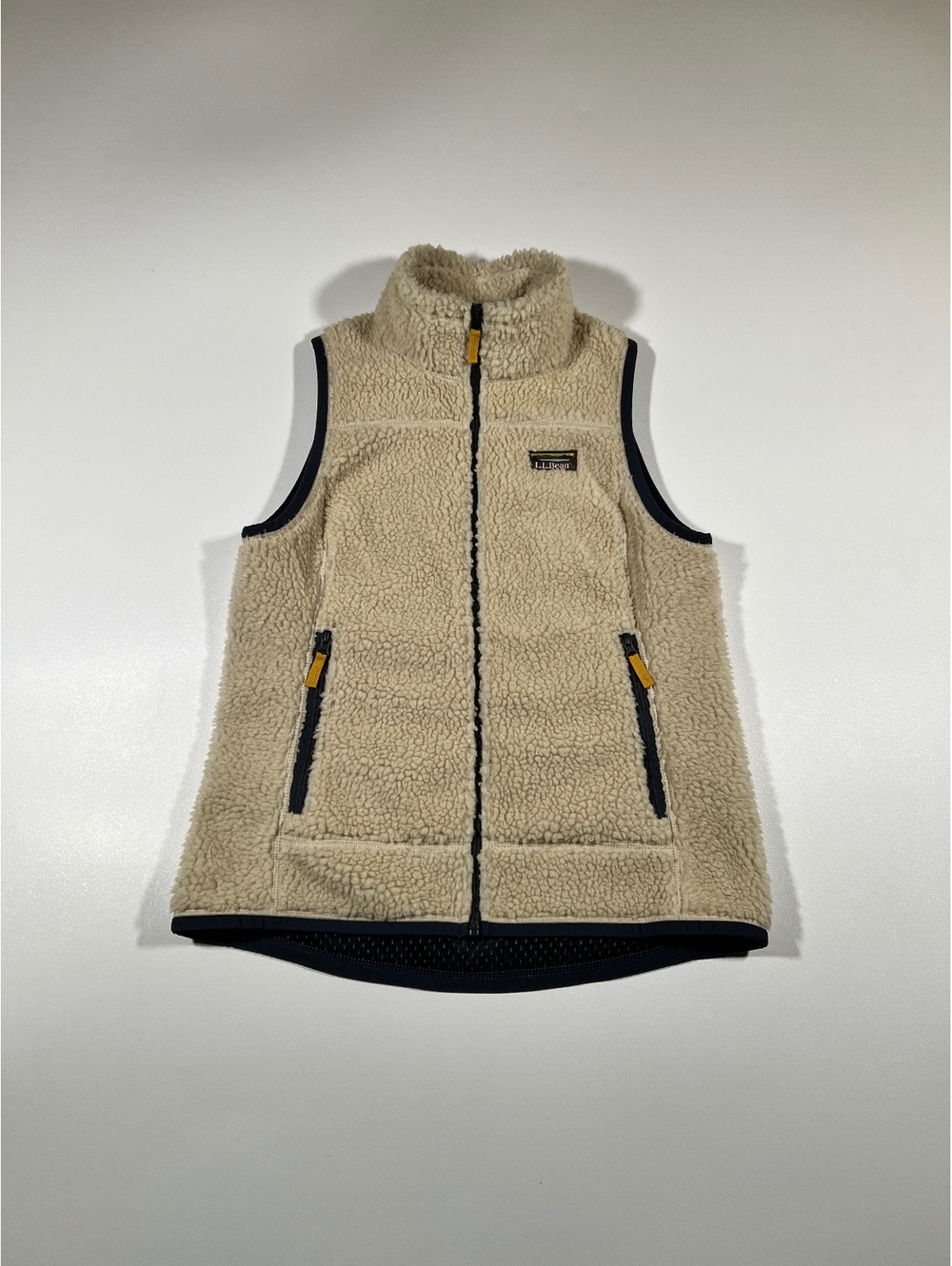 L.L.Bean Sherpa Fleece Vest Small Cream Full Zip Sherpa Sweater Vest
